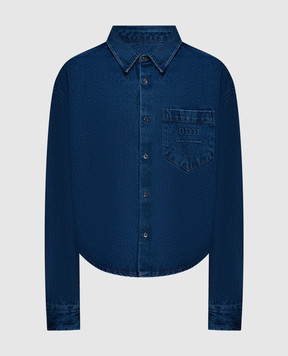 Ami Alexandre Mattiussi Синяя джинсовая куртка с логотипом HSH136DE0025