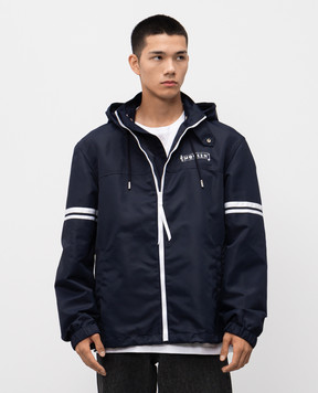 Alexander McQueen Синя куртка з вишивкою логотипа 827520QRAAK