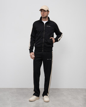 Palm Angels Чорна спортивна куртка з вишивкою логотипа PMBD058C99FAB002