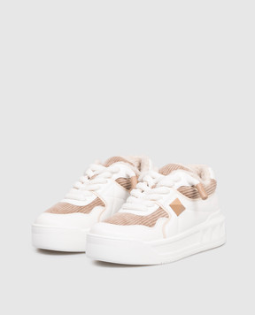 Valentino Білі комбіновані кросівки One Stud XL на хутрі 7W2S0FQ4IIG