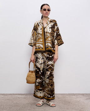 Max Mara Коричневая блуза DARSENA из шелка DARSENA