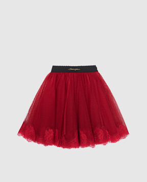 Dolce&Gabbana Детская красная юбка с кружевом с логотипом L55I43HLMT6