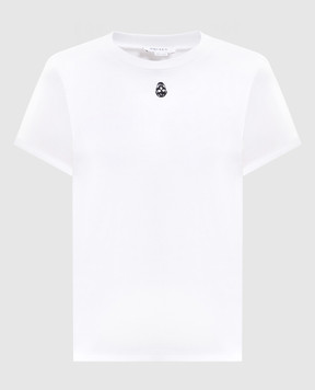 Alexander McQueen Белая футболка с вышивкой Skull 819193QLAEH