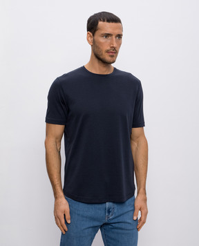 Loro Piana Футболка синя з шовком FAF6128