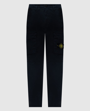 Stone Island Синие брюки карго с логотипом. K1S153100304S0010