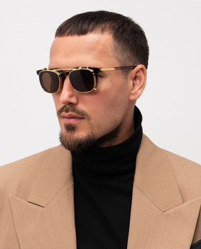 Bottega Veneta Коричневі сонцезахисні окуляри з логотипом 841201V2Q30