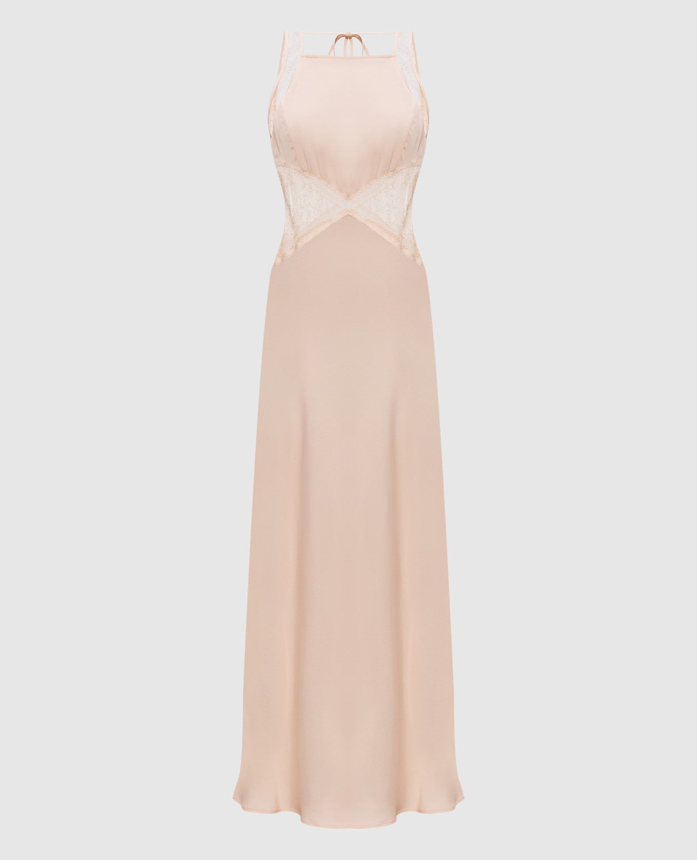 

Бежевое платье макси с открытой спиной, Бежевый, Вечерние платья