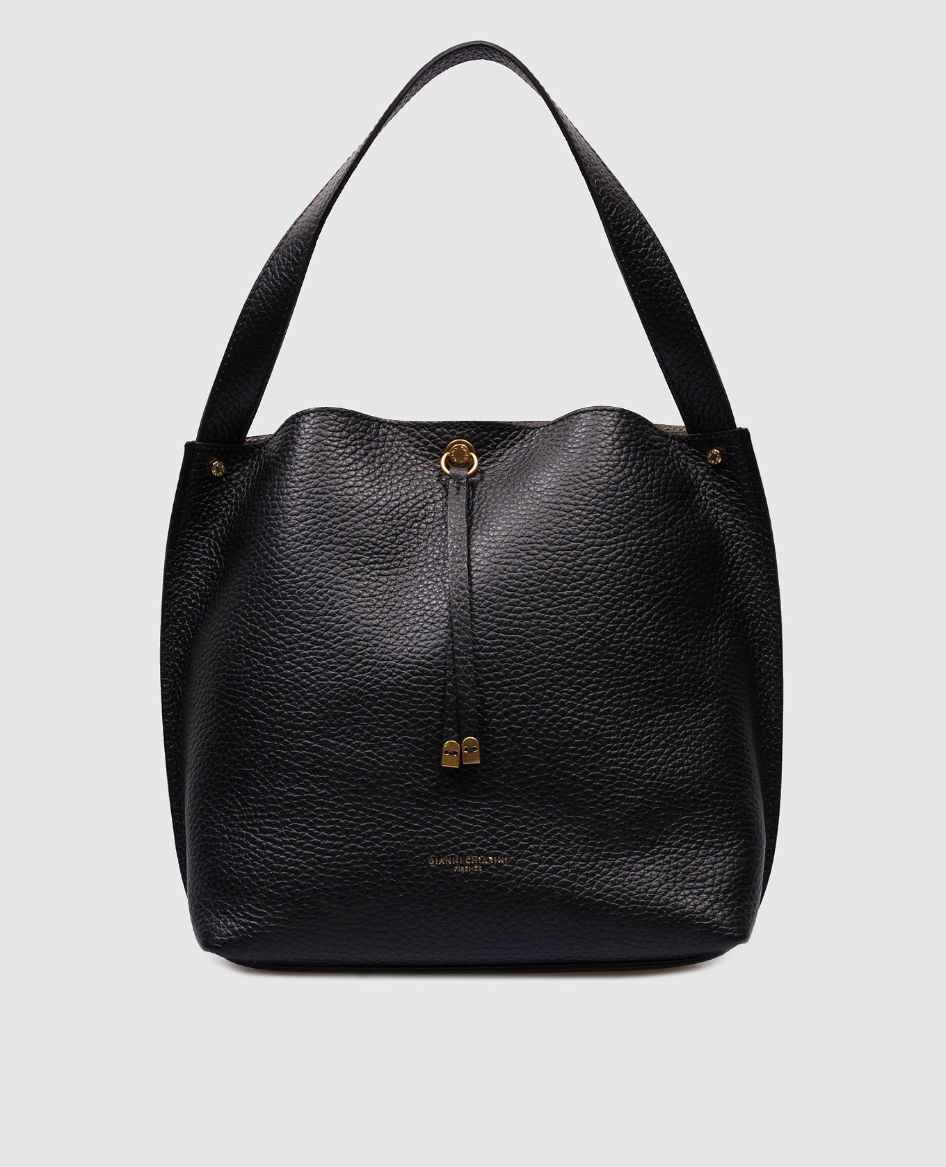 

Черная кожаная сумка EGLE с принтом логотипа, Черный, Сумки на плечо