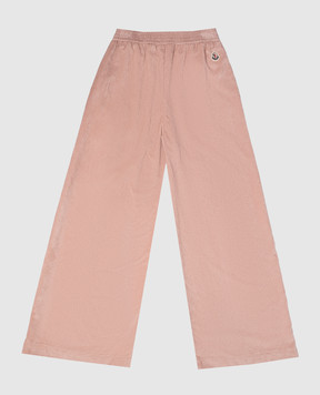 Moncler ENFANT Дитячі рожеві вельветові штани з логотипом 29542A00004598QF6