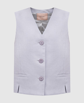 Twinset Фіолетовий жилет з льоном 251TP2761