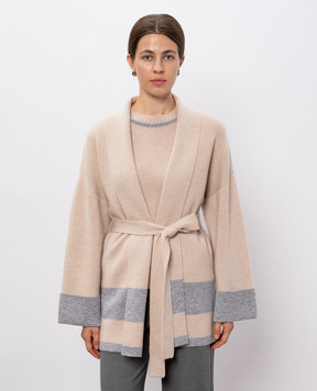 Max Mara Бежевый кардиган GENTILE из шерсти и кашемира GENTILE