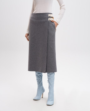 Jil Sander Сіра спідниця на запах з вовною J40MA0157J20212