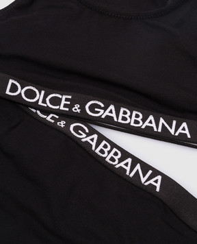 Dolce&Gabbana Дитячий чорний набір із топа та трусиків з логотипом L5J713FUGNE