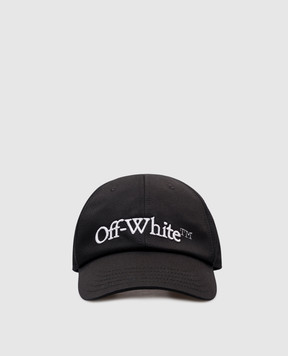 Off-White Черная кепка с фактурной вышивкой логотипа OMLA049C99FAB001
