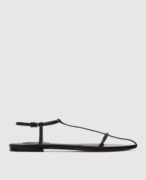 Jil Sander Чорні шкіряні сандалі J15WP0081P8226