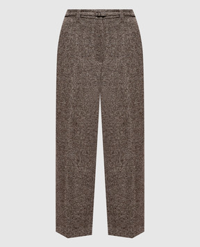 Brunello Cucinelli Коричневі штани з вовни і шовку MG531P9052