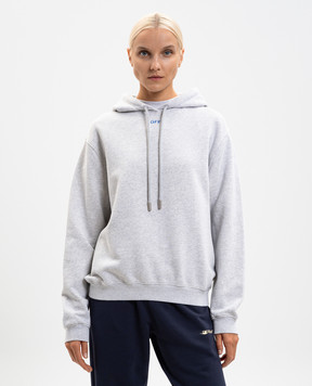 Off-White Серое меланжево худи Barber Shop 2BB035F25FLE004