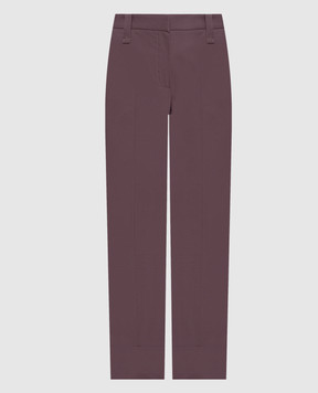 Brunello Cucinelli Фиолетовые брюки с отворотами M0F70P1365y