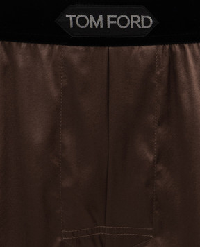 Tom Ford Коричневі труси-боксери з візерунком логотипа T4LE41010