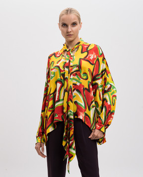Balenciaga Блуза из шелка в абстрактный узор. 482308