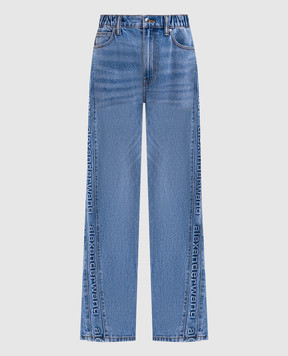 Alexander Wang Сині джинси з фактурним логотипом 4DC3244397