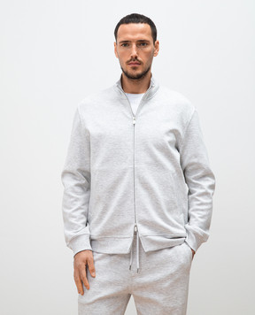 Brunello Cucinelli Серая меланжевая спортивная куртка MM8319089G