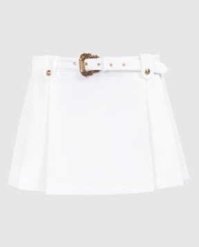 Versace Jeans Couture Белая юбка мини с защипами 76HAE814N0103