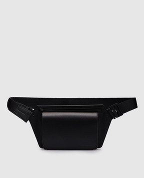Cashmere&Whiskey Черная кожаная поясная сумка с тиснением логотипа BUMBAG