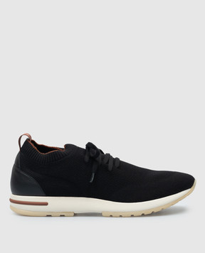 Loro Piana Черные кроссовки с логотипом. FAI1540