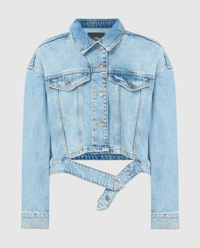 Twin Set Actitude Голубая джинсовая куртка с винтажным эффектом 241AP2410