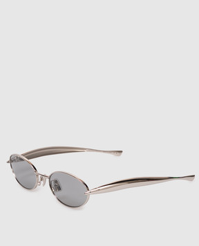 Bottega Veneta Сріблясті сонцезахисні окуляри Sardine Oval 821495V4450