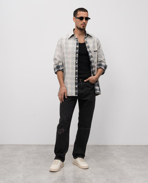 Maison Margiela MM6 Чорні джинси з проріхами SH2LA0016M30011