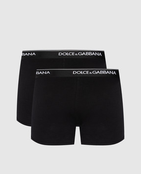 Dolce&Gabbana Набор черных трусов-боксеров с логотипом. M9C07JONN95