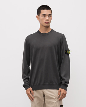 Stone Island Сірий джемпер з вовни з логотипом K2S155100071S00C4