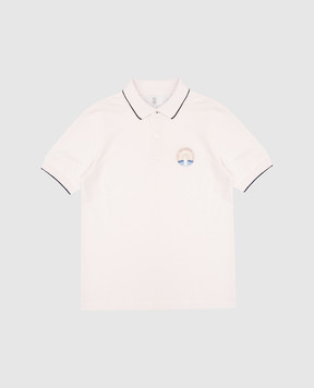 Brunello Cucinelli Дитяче бежеве поло з принтом BE854T319A