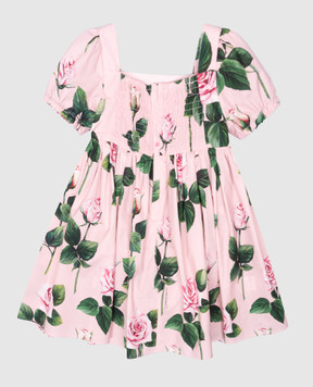 Dolce&Gabbana Дитяча рожева сукня міді в квітковий принт L24DF4HS5S8