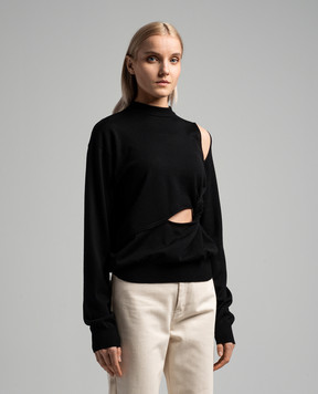 Max Mara Sportmax Черный джемпер Holiday из шерсти HOLIDAY
