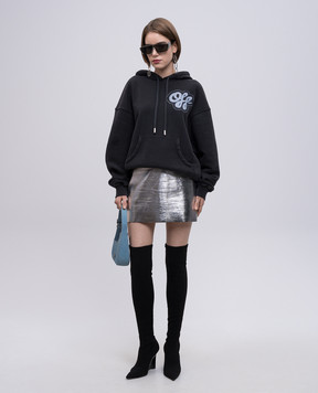 Off-White Сіре худі з принтом логотипа OWBB058S25FLE002