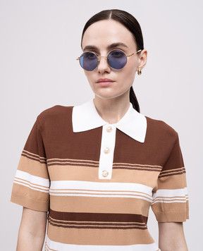 Valentino Золотые очки с логотипом VLogo Signature VLS173C48