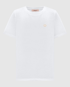 Twinset Зелена футболка з емблемою з кристалами 251TT2040