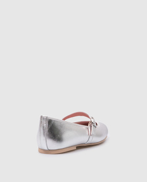 Pretty Ballerinas Дитячі шкіряні сріблясті балетки Hermioneі 49113