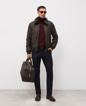 Cashmere&Whiskey Коричнева шкіряна куртка 232675S78338