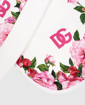 Dolce&Gabbana Дитячий набір з комбінезона, шапки і слинявчика у квітковий принт L2JO2YII7E8