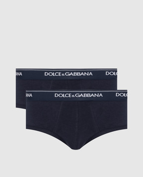 Dolce&Gabbana Набір синіх трусів-бріфів з логотипом M9C05JONN95