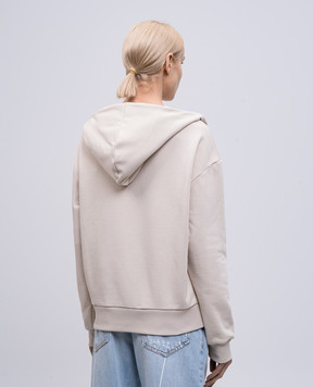 Dondup Бежевая спортивная куртка с фактурной монограммой логотипа F491KF0234DFZ4