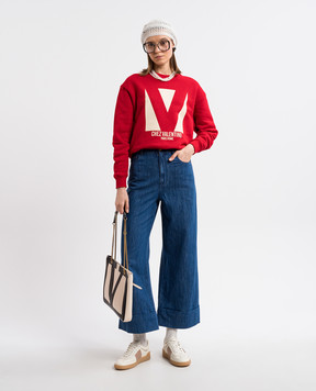 Valentino Красный свитшот с принтом логотипа 6B3MF24F960