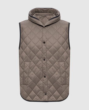 Brunello Cucinelli Бежевый стеганый жилет с цепочкой мониль MR4057999P
