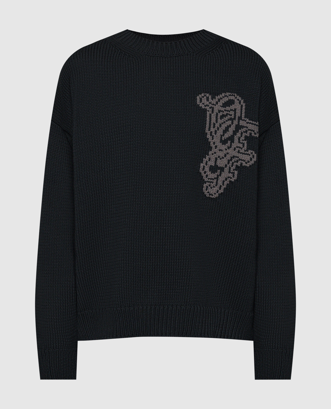 Черный свитер Natlover с логотипом узором.