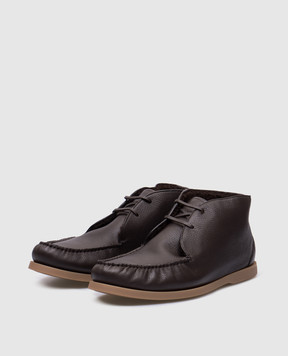 Bally Коричневые кожаные дезерты на меху MSF0CUCE002