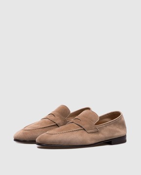 Brunello Cucinelli Бежевые замшевые лоферы Soft MZUCAHG730